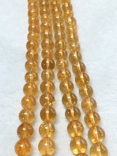 Citrine 12MM Genuine Citrine Quartz Round Beads size, Super AAA Quality , 15.5 Inch Strand Wholesale Price