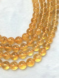 8-8.5 mm Natural Citrine Round Beads , AAA Quality beads , Perfect round beads, length 40cm