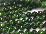 8mm Chrome Diopside Smooth Round , Very good quality,length 16 Inch Necklace Natural Chrome Diopside,country of origin Russia