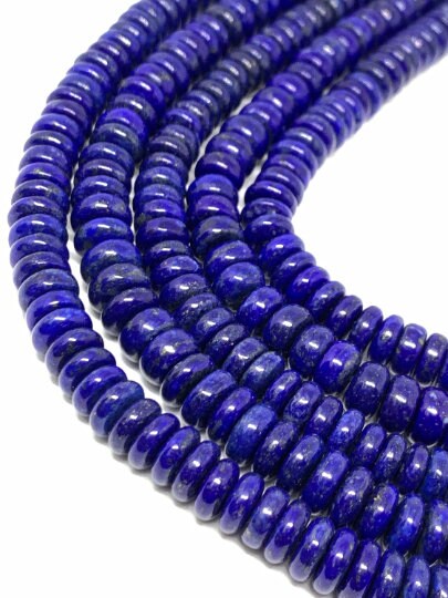 Lapis 8MM ,Lapis Roundel Beads , AAAA Quality Dark Blue Color , 40 cm Length- Lapis Roundel Beads -Natural Lapis Beads origin Afghanistan