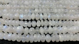 10MM Rainbow Moonstone Smooth Roundel Beads , AAA quality and length 14" , Origin from India