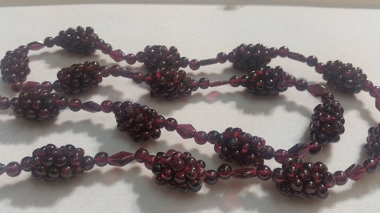 Garnet big ball hand Made Necklace , Length 32