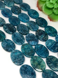 Apatite 18x25 MM Neon Apatite Faceted Oval Beads - 40 cm Length - Neon Apatite Beads- Neon Apatite Gemstone Beads