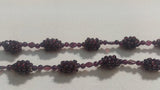 Garnet big ball hand Made Necklace , Length 32"