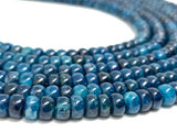 Apatite 6 MM Neon Apatite Roundel Beads - 40 cm Length - Top Quality -Apatite Rondelle Beads- Dyed Apatite Teal color.