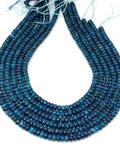 Apatite 10MM Neon Apatite Roundel Beads - 40 cm Length - Neon Apatite Rondelle Beads- Dyed Blue Apatite Roundel