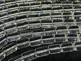 Crystal Tube Beads 8x12 mm size , Crystal Cylindrical Beads - 40 cm Strand - Clear Crystal Beads - Transparent Natural Crystal Beads -