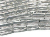 Crystal Tube Beads 8x12 mm size , Crystal Cylindrical Beads - 40 cm Strand - Clear Crystal Beads - Transparent Natural Crystal Beads -