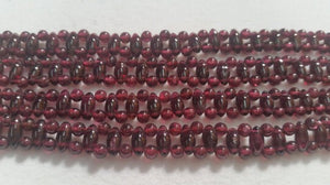 Garnet Rice Double Drill with Round Beads. Length 16", Garnet Rice shape , Garnet fancy shape .