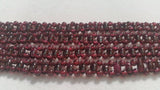 Garnet Rice Double Drill with Round Beads. Length 16", Garnet Rice shape , Garnet fancy shape .