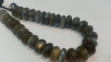 15mm Labradorite faceted Roundel AAA Quality, Length of strand 10 Inch , beautiful Quality beads