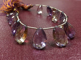 8 Inch SUPERB FINEST QUALITY Ametrine Faceted Pear Briolettes 12x17mm size