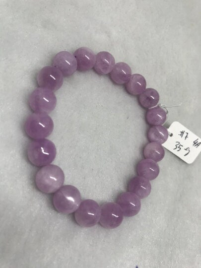 10MM Kunzite Bracelet , Beautiful Purple Bracelet, Natural Kunzite Round Beaded Bracelet ,weight 35gm Gemstone beads Code :-#7