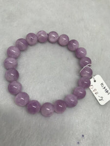 10MM Kunzite Bracelet , Beautiful Purple Bracelet, Natural Kunzite Round Beaded Bracelet ,weight 35gm Gemstone beads Code :-#2