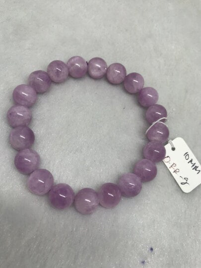 10MM Kunzite Bracelet , Beautiful Purple Bracelet, Natural Kunzite Round Beaded Bracelet ,weight 35gm Gemstone beads Code :-#2