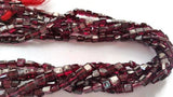 Natural Purple Garnet Faceted Square Shape of 5mm , Length is 15"