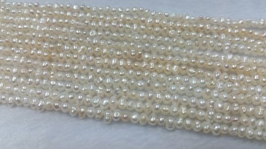 Small size Freshwater Cultured Potato Pearl .Natural Freshwater pearl , AAA Grade ,Size 3.5MM