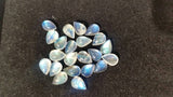 7x9 Pear Rainbow Moonstone Smooth Cabs, Pack of 5 Pc. Good Quality Cabochons Code AAA50