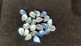 4X6 Pear Rainbow Moonstone Smooth Cabs, Pack of 5 Pc. Good Quality Cabochons . Blue Moonstone cabs, Top Quality