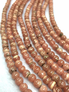 6mm Rhodochrosite Round Beads, Length 40mm, Good Quality- Rhodochrosite Round Beads