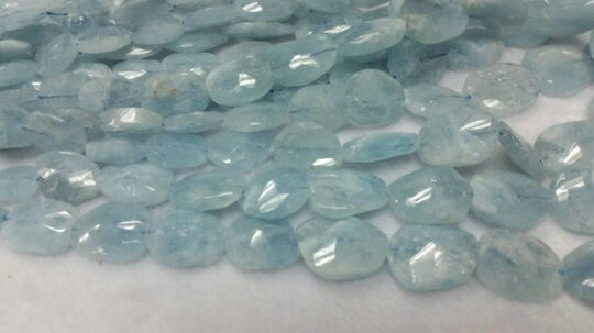 Aquamarine Faceted Nugget, 11X17 - 19X22 MM, Aquamarine Tumble Beads, Blue Aquamarine Top Quality. length 18