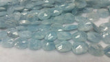 Aquamarine Faceted Nugget, 11X17 - 19X22 MM, Aquamarine Tumble Beads, Blue Aquamarine Top Quality. length 18"