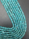 Apatite  Roundel Beads  4.5 to 5mm size , 14 Inch Strand-