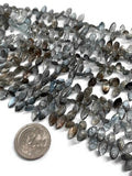 MOSS AQUAMARINE faceted Markis 5-6mm x 10-12mm size Moss Aqua Briolettes, Length 8 inch Top Quality AAAA . length 8 Inch