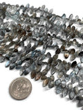 MOSS AQUAMARINE faceted Markis 6x12 -13 mm size- Moss Aqua Briolettes - Length 8 inch Top Quality AAAA