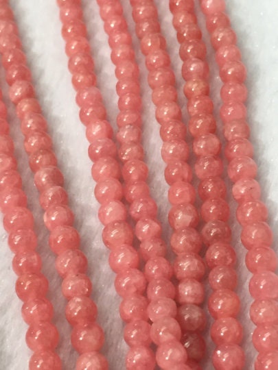 4 MM RHODOCHROSITE  Round Beads, 5A Grade, Rare Available Quality , Length 40cm