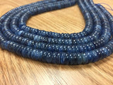 Blue Kyanite Roundel 8 mm, Top Quality - Kyanite beads- Kyanite Rondelle AAA Quality , Dark Color , 40 cm Length