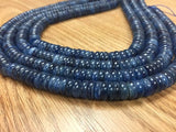 8MM Blue Kyanite 1/2 Strand Roundel , Top Quality - Kyanite beads- Kyanite Rondelle AAA Quality , Dark Color , 20 cm Length