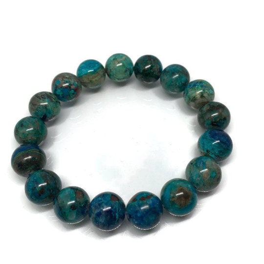 Chrysocolla Bracelet 12mm AAA Quality Code #A11 Length 7.5