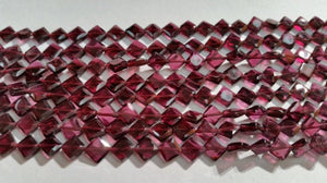 Garnet faceted Kite shape , Size 6mm and Length of strand 15"- Garnet Kite Beads -