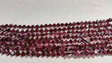 Garnet faceted Kite shape , Size 6mm and Length of strand 15"- Garnet Kite Beads -