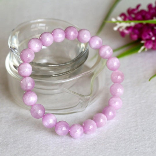 8MM Kunzite Bracelet , Beautiful Purple Bracelet, Natural Kunzite Round Beaded Bracelet , Gemstone beads Code :- CT , origin brazil