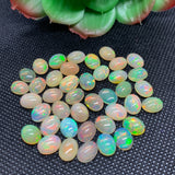 Ethiopian Opal Cabs 7X9 mm size Pack of 2 Pieces -Code #E-17- AAA Quality (3A Grade) Opal Cabochon - Ethiopian Opal Oval Cabochon