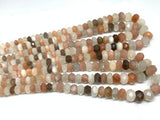 Moonstone Faceted Roundel Beads 6 to 10 mm size -length 17 Inch Good Quality faceted beads- Graduated Faceted Beads- Multi Moonstone Faceted