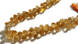 Citrine Smooth Drop Shape ,Size 4X7 MM Good Color , origin from Brazil . natural citrine , gemstone shapes , length 15"