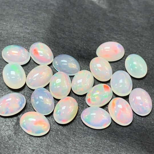 20 Pcs Ethiopian 5X7MM Opal Cabs  Code #07- AAA Quality (3A Grade) Opal Cabochon - Ethiopian Opal Oval Cabochon