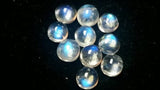 5MM Moonstone Cabs AAAA Quality, Blue Moonstone , Rainbow Moonstone top Quality Pack of 6Pc. blue fire moonstone, origin India