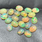 Ethiopian Opal Cabs 6x8 mm size Pack of 2 Pieces -Code #01- AAA Quality (3A Grade) Opal Cabochon - Ethiopian Opal Oval Cabochon