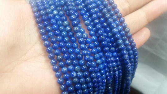 4.5-5 MM Natural Lapis Round beads, Good Quality , Not dyed,40cm Length. Lapis Lazuri round . AA Quality beads