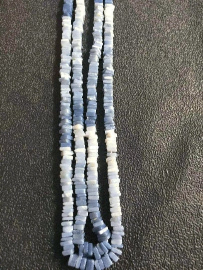 2 Strand Pack Blue Opal Shaded Smooth Heishi 4mm size ,beautiful quality , Full strand 15 Inch Length