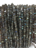 Labradorite Smooth slice /Heishi , Natural labradorite with blue flash . Labrdaorite smooth shape .size 4M