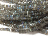 16'' Strand, Labradorite Heishi Cube, Labradorite Flat Square ,Labradorite Smooth Slice, 4mm, Good Quality with blue shining