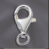 Sterling Silver Trigger Clasp with Attached Ring , 925 Sterling silver with Rhodium 13MM Size.