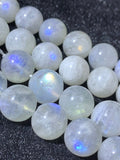 Moonstone 12MM Round Beads ,Rainbow Moonstone beads, Length 16" and AAA Quality,Origin India .Fine quality and perfect round with blue flash