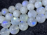 Moonstone 12MM Round Beads ,Rainbow Moonstone beads, Length 16" and AAA Quality,Origin India .Fine quality and perfect round with blue flash