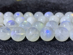 Moonstone 6MM  Round Beads ,Rainbow Moonstone beads, Length 15.5" and AAA Quality, Origin India .perfect round with blue flash